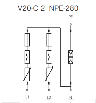 Обмежувач перенапруги V20-C 2+NPE-280 OBO Bettermann 5094653
