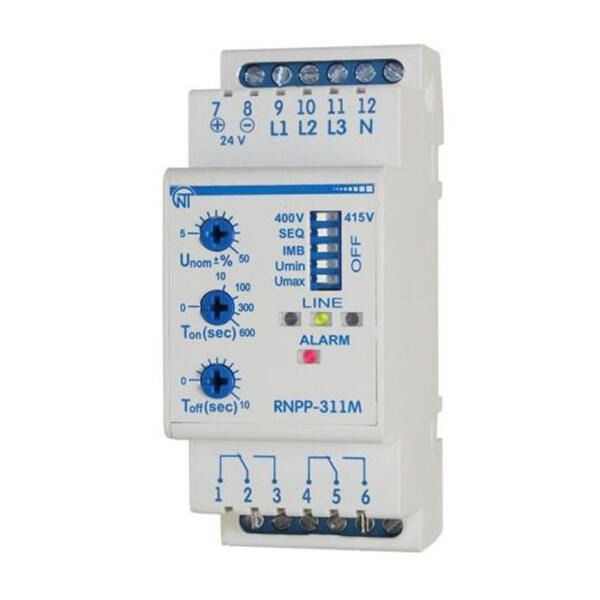 Трифазне реле напруги та контролю фаз Новатек РНПП-311М (24V)