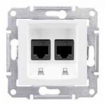 Розетка компьютерная RJ45, кат.5е, STP двойная белая Sedna Schneider Electric SDN4600121
