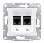 Розетка компьютерная RJ45, кат.5е, STP двойная слоновая кость Sedna Schneider Electric SDN4600123