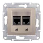 Розетка компьютерная RJ45, кат.5е, STP двойная титан Sedna Schneider Electric SDN4600168