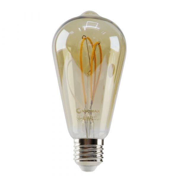 Лампа светодиодная 4W E27 2700K янтарная Velmax V-Filament-Amber-St64-Петля