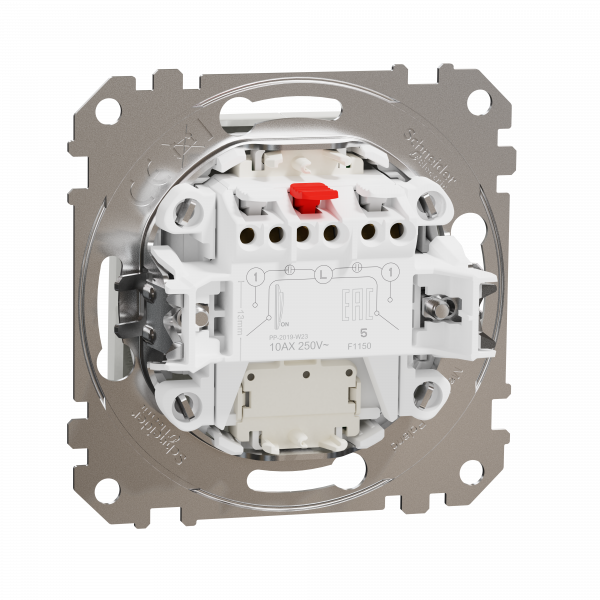 Двоклавішний вимикач з синьою LED підсвіткою Білий Sedna Design Schneider Electric SDD111105L