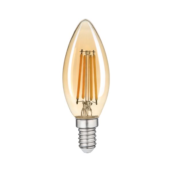 Лампа LED FILAMENT С37 6W E14 2200K (бронза) VIOLUX