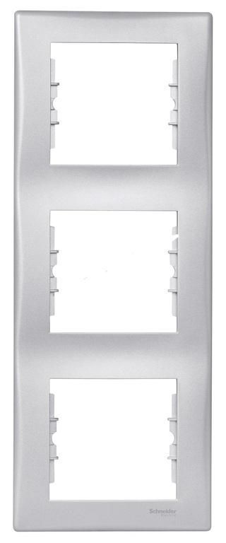 Рамка 3-местная вертикальная, алюминий Sedna Schneider Electric SDN5801360