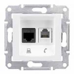 Розетка телеф.+комп. RJ11 + RJ45 кат.5е, UTP белая Sedna Schneider Electric SDN5100121