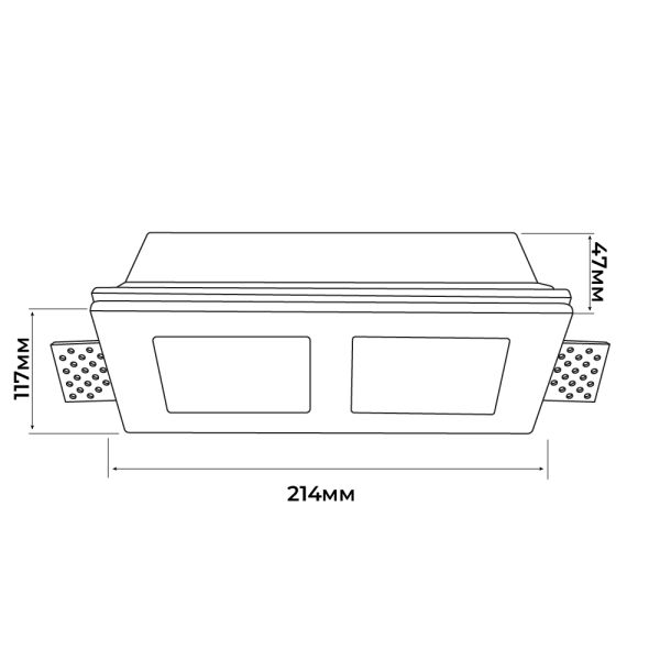 Світильник точковий вбудований Violux Dolomit-2L GU10 max 2х35W прямокутник гіпс IP20 білий