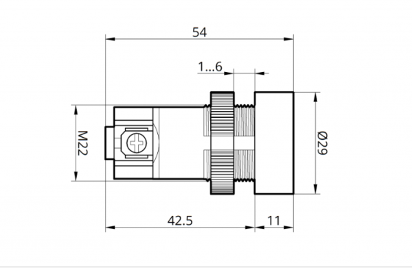 Кнопка управления с фиксацией Takel XB2-EH142 красный