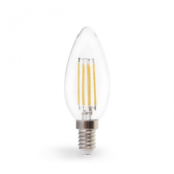 Лампа светодиодная свеча 6W E14 2700K filament Feron LB-158 C37