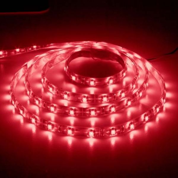 Світлодіодна стрічка 5м 12V SMD3528 60 на метр IP65 Feron SANAN LS604 герметична червона