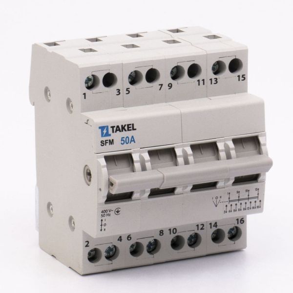 Переключатель нагрузки трехпозиционный SFM 4P 50A TAKEL