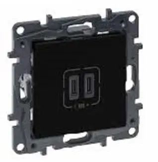 Розетка USB Тип С+C 15Вт 5В Legrand Niloe Step Черный