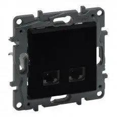 Розетка информационная 2XRJ45 CAT5e UTP Legrand Niloe Step Черный