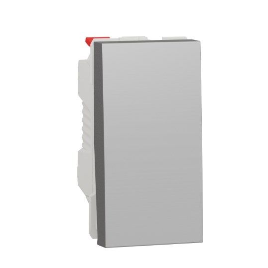 Переключатель 1-клавишный схема 6, 10А, 1 модуль Schneider Electric Unica New алюминий