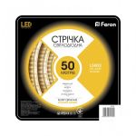 Светодиодная лента 50м 12V SMD2835 120 на метр IP20 Feron SANAN LS612 теплый белый