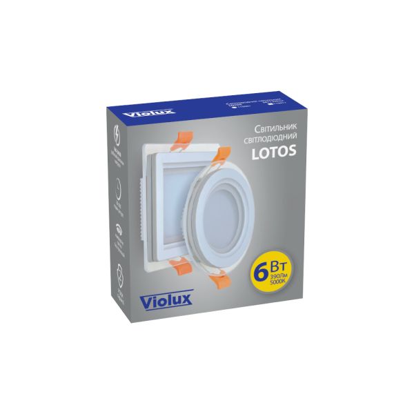 Світильник LED даунлайт Violux LOTOS  6W 5000K квадрат IP20