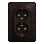 Подвійна розетка 2P+E з заземляючим контактом Sedna Design & Elements Венге - імітація дерева Schneider Electric SDD381221