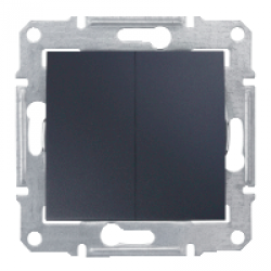 Выключатель двухклавишный графит Sedna Schneider Electric SDN0300170
