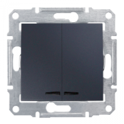 Выключатель двухклавишный, с индикатором, графит Sedna Schneider Electric SDN0300370