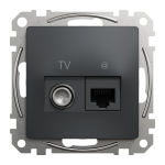Розетка RJ45 категорія 6 UTP -TV Чорний Sedna Design Schneider Electric SDD114469T