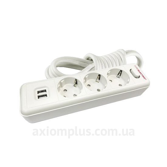 Мережевий фільтр-подовжувач 4 гнізда 2 метри з USB 10А EUROELECTRIC