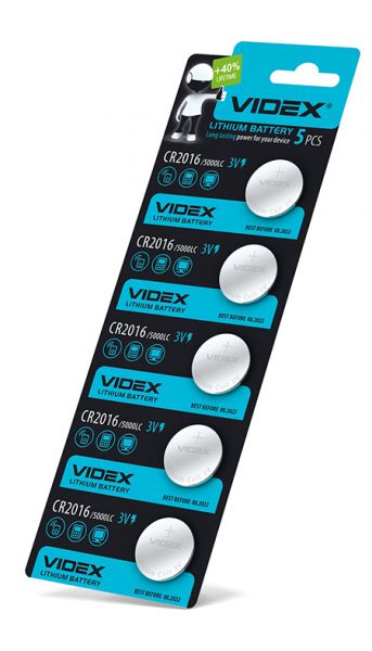 Батарейка литиевая Videx CR2016 5шт BLISTER CARD
