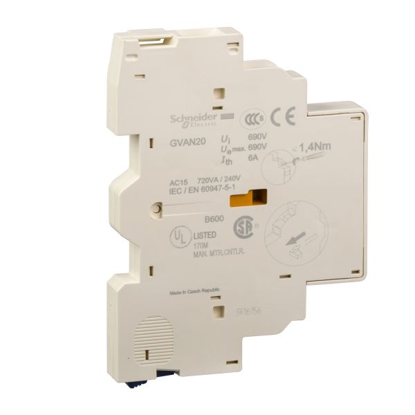 Дополнительный контакт НО+НО левая сторона Schneider Electric GVAN20