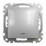 Одноклавішний перемикач з підсвіткою Алюміній Sedna Design Schneider Electric SDD113106L