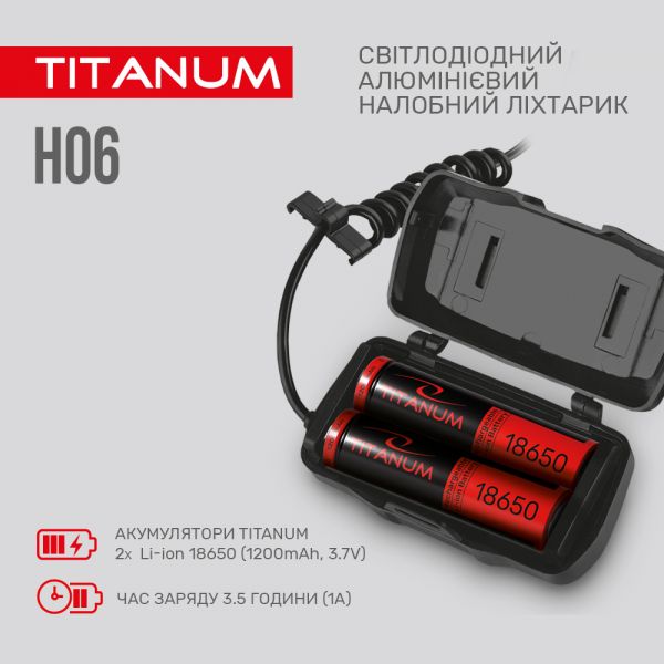 Налобный светодиодный фонарик TITANUM TLF-H06 800Lm 6500K