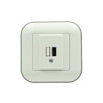 Розетка 1-USB Ovivo Loft біла+сіра