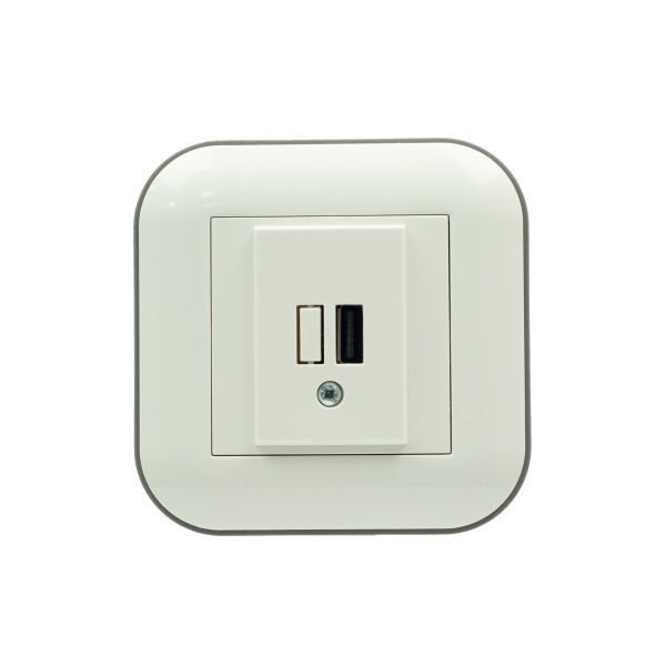 Розетка 1-USB Ovivo Loft белый+серый