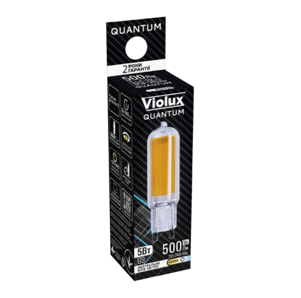 Лампа Led Violux Quantum Capsule COB скло G9 5W 4500K 230V 14,5х60mm