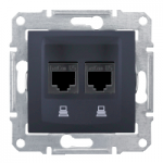 Розетка компьютерная RJ45, кат.5е, STP двойная графит Sedna Schneider Electric SDN4600170