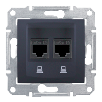 Розетка компьютерная RJ45, кат.5е, STP двойная графит Sedna Schneider Electric SDN4600170