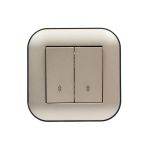 Выключатель 2-клавишный проходной Ovivo Loft антрацит+черный