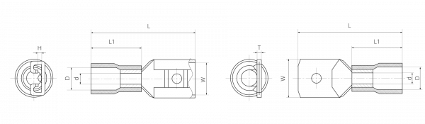 Конектор плоский "папа" з частковою ізоляцією 1,5-2,5/4,8-0,8 (100 шт)