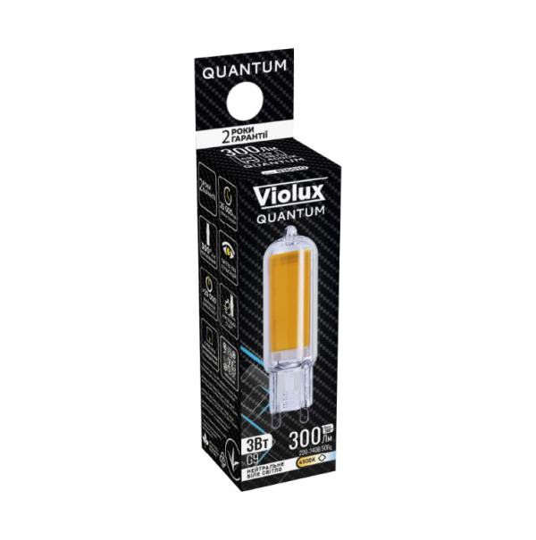 Лампа Led Violux Quantum Capsule COB скло G9 3W 4500K 230V 13,3х50mm