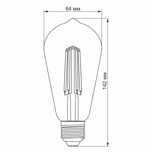 LED лампа VIDEX Filament ST64FD 6W E27 4100K  дімерна