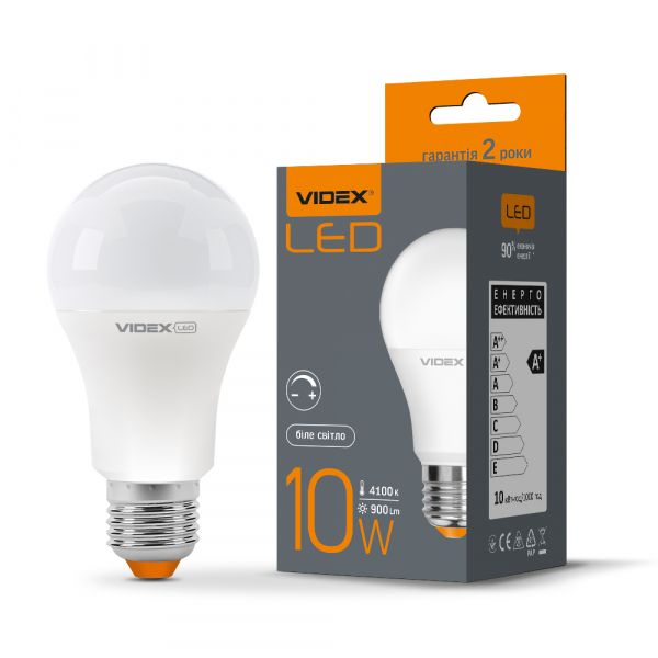 LED лампа VIDEX  A60eD 10W E27 4100K диммерная