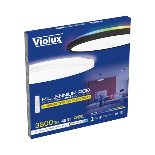 Светильник Led накладной подвесной Violux Millennium RGB 48W 3000-6000K 220V IP20 круг белый