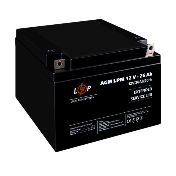 Аккумулятор свинцово-кислотный AGM LP LogicPower LPM 12V - 26Ah