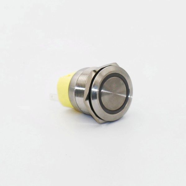Кнопка металлическая Takel КНМ-UL-22-FJ-E 220V 1NO1NC плоская 5A зеленый