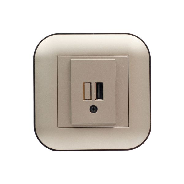 Розетка 1-USB Ovivo Loft антрацит+чорна