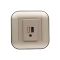 Розетка 1-USB Ovivo Loft антрацит+чорна