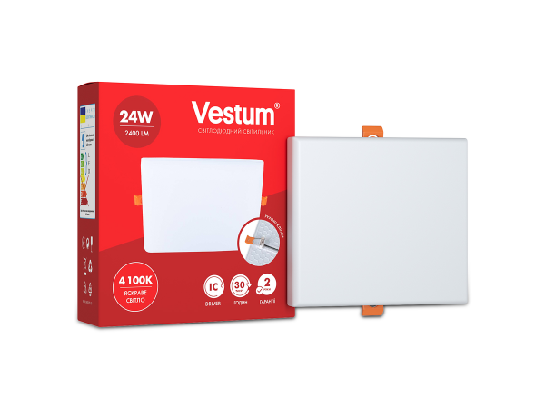 Світильник LED без рамки квадрат Vestum 24W 4100K