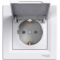 Розетка з заземленням, з кришкою біла Asfora Schneider Electric EPH3100121