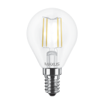 Світлодіодна LED лампа MAXUS прозора (філамент) G45 4W яскраве світло E14 (1-LED-548)