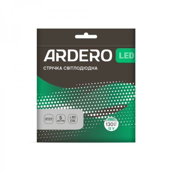 Стрічка світлодіодна 12V DC SMD2835 Ardero LS612ARD PRO 13.5Вт-м 4000K IP20 8ммх5метрів