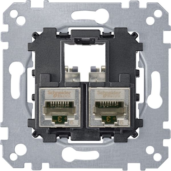 Механизм розетки 2хRJ45 5 категория FTP Merten MTN4575-0012