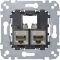 Механизм розетки 2хRJ45 5 категория FTP Merten MTN4575-0012